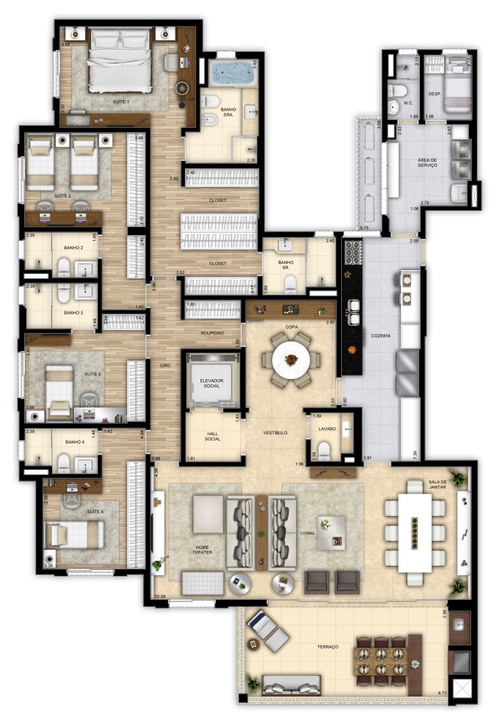 Vila Mariana – Aptº Padrão – 4 Suites c/ 268 m2 – 4 Vagas (Em Construção – Entrega em 04/2018) Vila Mariana – Aptº Padrão – 4 Suites c/ 268 m2 – 4 Vagas (Em Construção – Entrega em 04/2018)