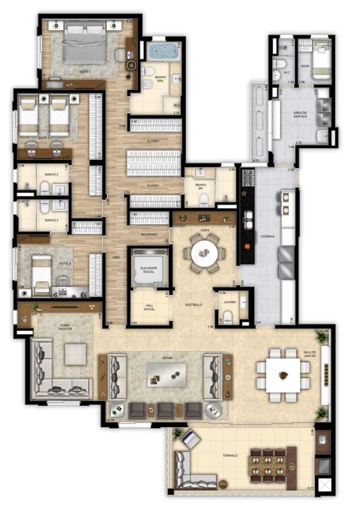Vila Mariana – Aptº Padrão – 4 Suites c/ 268 m2 – 4 Vagas (Em Construção – Entrega em 04/2018) Vila Mariana – Aptº Padrão – 4 Suites c/ 268 m2 – 4 Vagas (Em Construção – Entrega em 04/2018)