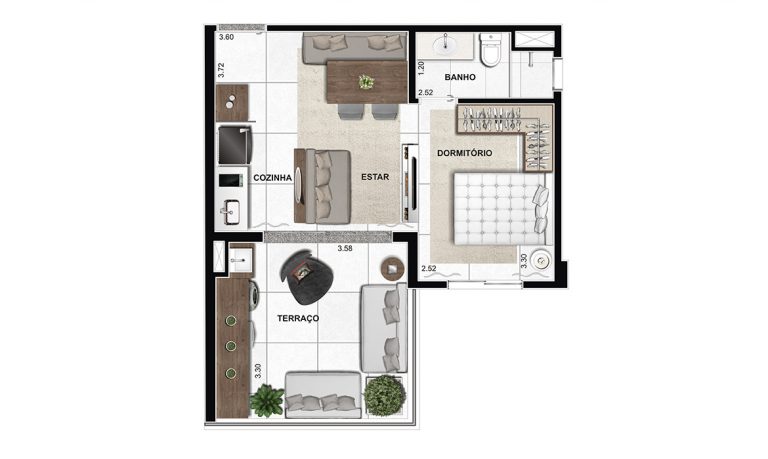 Pinheiros – Aptº Padrão – 1 Dormit. c/ 42 m2 – 1 Suite c/ 1 Vaga (Entrega em 10/2017) Pinheiros – Aptº Padrão – 1 Dormit. c/ 42 m2 – 1 Suite c/ 1 Vaga (Entrega em 10/2017)
